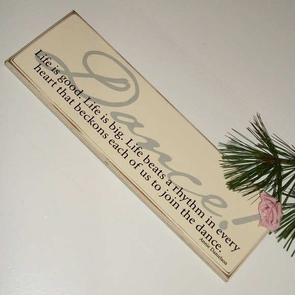 Annie Danielson Designs "DANCE" Wall Art Wall Plaque 16" Long Life Inspirational - Picture 3 of 11